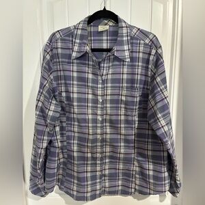 Riders By Lee Purple Plaid Woman’s Button Down Shirt